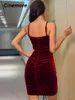 Sukienki imprezowe Cinemore eleganckie dla kobiet węzeł sznurka aksamitna bodycon sukienka damska wieczorowa suknia balowa seksowna klub MM1437-HT