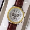 Top AAA Mechanical Watches Hochwertige Mann Navitimer Automatische Bewegung Stahl Farbe Limitiertes Zifferblatt 50 -jähriges Jubiläum mit Box 351