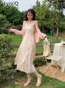 Lässige Kleider Gkyocq französische Blumenschlinge Kleider ärmellose Temperament Frauen Bodycon weibliche koreanische Mode elegant sexy Trend 2024 Sommer