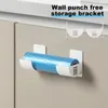 Keukenopslag accessoires muur plastic filmplank multifunctioneren geen boren wrap beugel voor binnenshuis