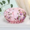 Women Supplies Printing Shower Cap Waterproof Bath Hat Double Layer Hair Cover Bathroom Accessories Shampoo Fume-proof Caps HZ162