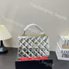 Heiße Luxus -Designer -Taschen Neue CC 23K -Tasche Diamond Check Kette Ein einzelner Schulter -Cross -Body -Taschenspiegel bemalt Leder Diamant Scheck geschwemmtes Kalbsleder