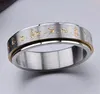 Mode Men Buddha Rotation Spinning Mantra Letter Ring Titanium Steel Fine Jewelry Gift LL17 Cluster Rings8622531