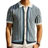 Camicie casual maschile classiche classiche a strisce in maglia da polo a strisce di moda con manica corta maglietta da uomo a manica corta maglietta di alta qualità