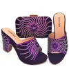 Chaussures habillées Doershow Vendant du violet et des sacs pour correspondre à un ensemble Italie Party Pumps Italian Matching Shoe Sac pour la fête!HJK1-25