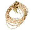 Ожерелье букв с раковиной с бесцветными украшениями из хрустальных бусин для женских универсальных и высококачественных воротничков цепь