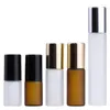 Depolama Şişeleri Buzlu Beyaz Amber Esansiyel Yağlar için Roll 3/5/10ml Parfüm Cam Silin
