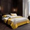 Bedding Sets Luxury Gold Yarn Dye Bedlinen Set 1000TC Egyptian Cotton Duvet Cover Flat Sheet Pillowcases
