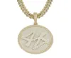 Złote srebrne kolory męskie biżuteria Hiphop Bling CZ lodowany duży numer 44 Spinner Naszyjnik dla mężczyzn kobiet z kubańskim C4841652