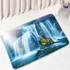 Chattes de bain Forest Waterfall Tropical Green Plants Natural Natural Bathroal Bathroom Mat Porte Porte de porte CHAUD