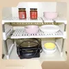 Kitchen Storage Retractable Shelf Closet Partition Desktop Cabinet Under Layer Sink Shoe Rack