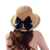 Ball Caps Vacano Big Bow Pagning Cappello Sun Shade Beach Sun Cappellini per donne Summer Wide Brim Brim Outdoor Brakeable Chapeau Femme