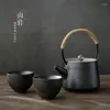 Tee-Sets japanische grüne Teaset One Topf Zwei Tassen Stour-Schnellpasse tragbare Reise Kaffeekessel arabischer Tee-Set