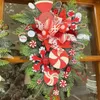 装飾的な花クリスマスレースクリスマスティアドロップ緑の葉壁ぶら下がっているドアガーランドフロント2024装飾ナビダッド