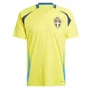 2024 Maglie da calcio Larsson Sweden 24/25 Retro Dahlin Brolin Ingesson Home Yellow Away Men Kit Kit Kit Shirts Uniforms