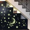 Stickers de fenêtre étoiles lumineuses lun mur diy mural décalage maison chambre bébé décor décor fluorescent de salon affiches