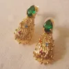 Dangle Earrings Original Designer Europe And The United States Retro Elegant Emerald Zircon Vintage Small Noble Quality Women's 2024 Tr