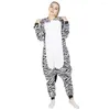 Home Clothing Kigucos Cartoon Zebra Pijama All in One z kapturem z kapturem dla dorosłych kobiety Pielężenie dla zwierząt piżamą