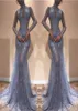 Wunderschöne Zuhair Murad Full Lace Abendkleider 2018 High Neck Mermaid Illusion Langarm