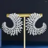 Stud Earrings HIBRIDE Blilliant Cubic Zirconia Black Color Genuine Austrian Crystal For Women Bridal Gifts E-1092