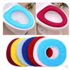 Bath Mats Colorful Toilet Bathroom WC Cloth Soft Seat Cover Mat Warmer Lid Pads O-shape Washable Bidet Supplies