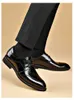 Men Casual schoenen Modemerk Klassiek PU Leather Black Ademend bedrijf Big Size 240407