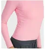 Actieve shirts vrouwen geribbeld Sports lange mouw T-shirt alles wat er een elastisch shirt is ademend ademend snel drogende hardloopfitness