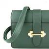 Sacs à bandouliers Couleur massive de mode Green Square Messenger Femmes PVC Sac Étudiant Style Top Top Quality