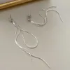 Fan Zhiqiao Korean 925 Sterling Silver Snake Bone Ear Thread Womens Long Simple and Fashionable Ins Style Ear Studs örhängen