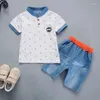 Ensembles de vêtements pour bébés garçons vêtements d'été Suit enfants shorts de chemise décontractés.