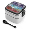 Serviesgoed avonturen Bento Box Lunch Thermal Container 2 Layer Healthy Mine FaceMask Map FaceMasks Video Game