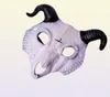Halloween Billy Goat Half Face Masquerade Carnival Party Pups Rave Sheep Bone Skull Cosplay Animal Mask3856232