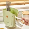 Kitchen Storage Creative Double Layer Divided Drain Chopstick Cage Nordic Color Tableware Knife Fork Container