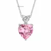 Diamond heart-shaped crystal pendant womens fashion light luxury pink diamond love large Zircon Pendant Jewelry