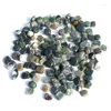 Dekorativa figurer 1 kg 9-12 mm naturlig mossa agat kristall tumlade gravar sten