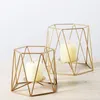 Candle Holders Candlestick Nordic Small Gifts Light Luxury Gold Wrought Iron Geometric Ornaments Simple Romantic Table