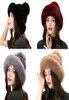 Real Mink Fur Christs Christs Real Fox For Fur Brim Winter Winter Cap pour femmes 9Colors5918593