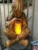 Glimpses of God Boy Statue Easter Garden Decoration Resin Ornament with LED Light Solar Power 2103184540863
