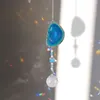 Dekoratif Figürinler Kristal Amber Rüzgar Çiğneme Star Moon Light Catcher Ball Renkli Boncuklar Asma Damla Bahçe Penceresi Düğün