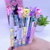 Pennen 48 stcs Creative Cartoon Melody Kuromi Tricolor Ballpoint Pen Leuke siliconen gekleurde pen Student Schrijfpen Stationery Small cadeau