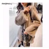 OC00230# Fancenni ecologici inverno inverno Fashion's Fashion Mid Long Long Integrated Golden Mink Veet