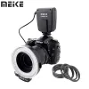 Flashes Meike FC100 RO LED RING FLASH BUNDle med 8 adapterring för Canon Nikon Pentax Olympus Panasonic DSLR Camera Flash V HD130
