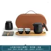 Teaware set Tea Cup Set Travel Quaker Handväska utomhus bärbar infusör Tray Gift Teapot Porslin