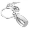 Guardacos Metal Key Ring Pet Ash Cabker Collar Mini Cremation Urnas Bagno de llavero Ornamento colgante Topeador de ángel no se desvanece