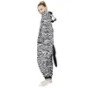 Home Clothing Kigucos Cartoon Zebra Pijama All in One z kapturem z kapturem dla dorosłych kobiety Pielężenie dla zwierząt piżamą