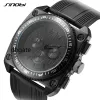 Reloj Hombre SINOBI Retro Watch Military Watches Black Silicone Square Big Dial Quartz Watch Clock Men Drop shipping