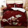 Ensembles de literie 3D Halloween Love Duvet Cover Couperter Set Lit Plein taille Twin King Luxury