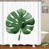Douchegordijnen groen planten bladeren gordijn waterdichte badkamer polyester stof bad 3d bedrukt met haken scherm