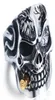 Hegemonic Diamond Skull Titanium Steel Ring Personality PunK Men039s Ring Jewelry European and American1828024