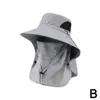 Berets Sunshade Hat Big Eal Mask Mask Fishing Outdoor Hiking Protection Sun Caps Werk afneembare klimsporten R4R3